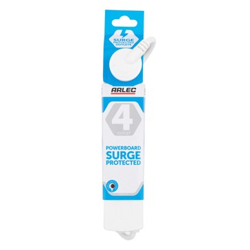 4 Outlet Surge Protected Powerboard - Arlec