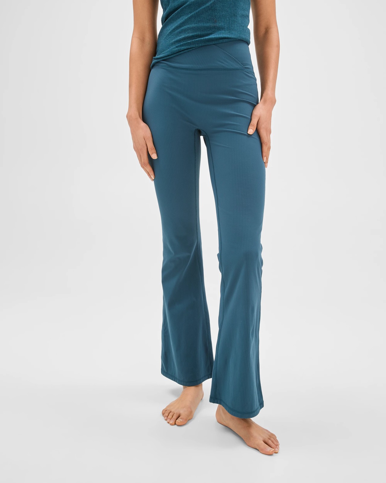 Active Studio Soft Rib Flare Pants - Petrol 3 of 6