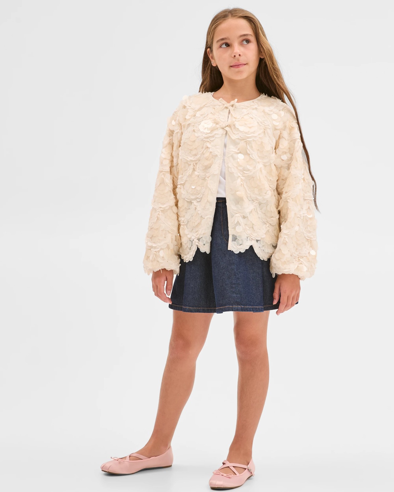 Sequin Lightweight Tie Front Occasion Jacket 4 of 5