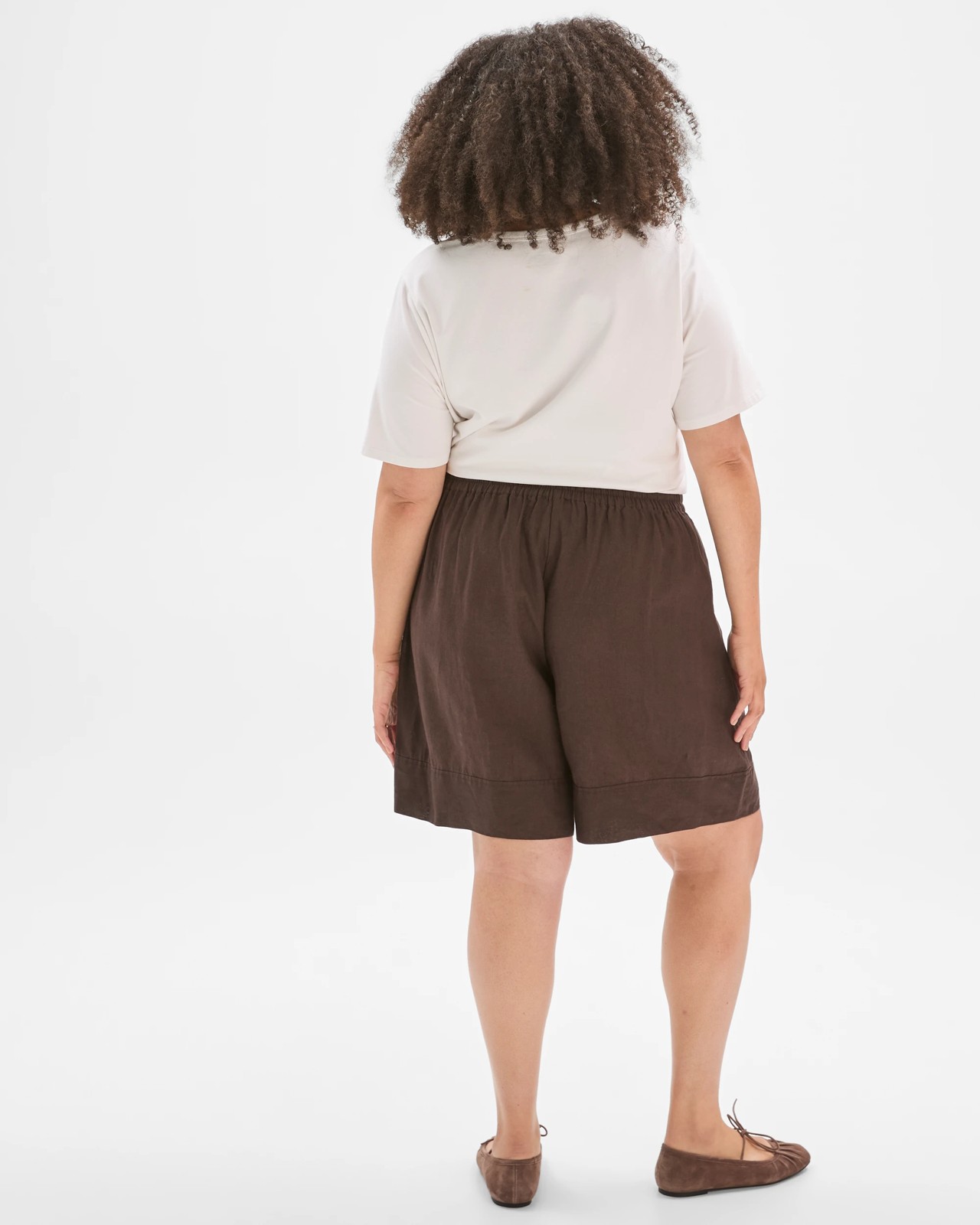 Plus Size European Linen Shorts - Brunette 6 of 6