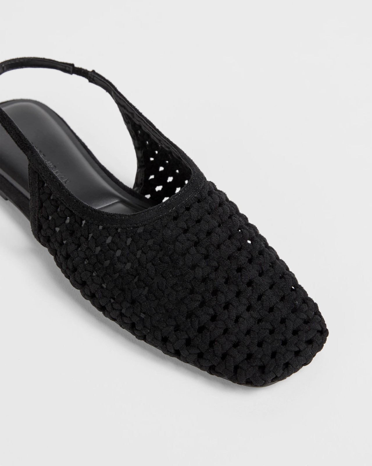 Pointed Sling Back Weave Ballet Flats - Black 3 of 3