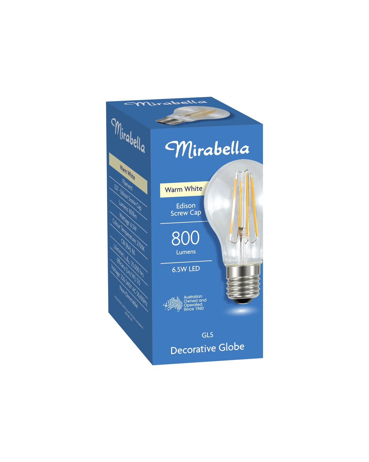Mirabella E27 7W LED GLS Filament Bulb 6 of 6