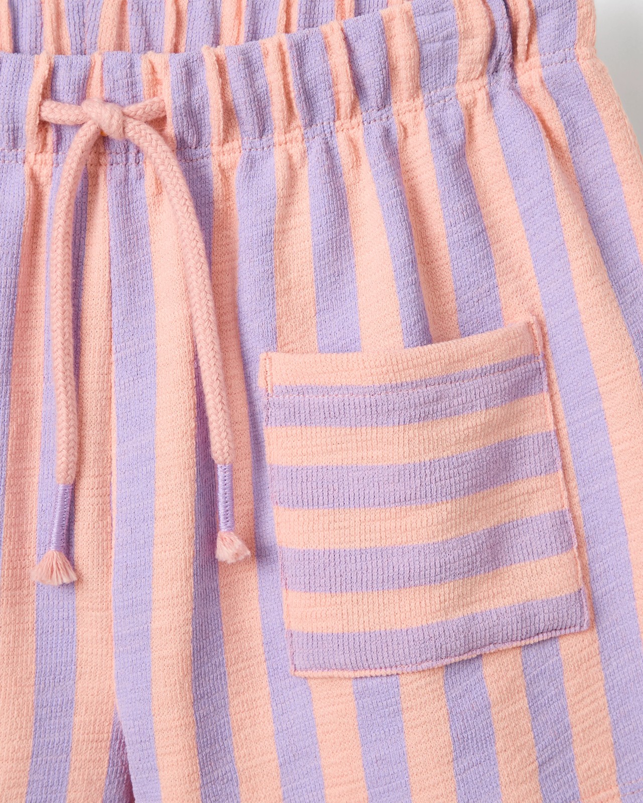 Australian Cotton Blend Fashion Knit Shorts - Purple / Orange 6 of 6