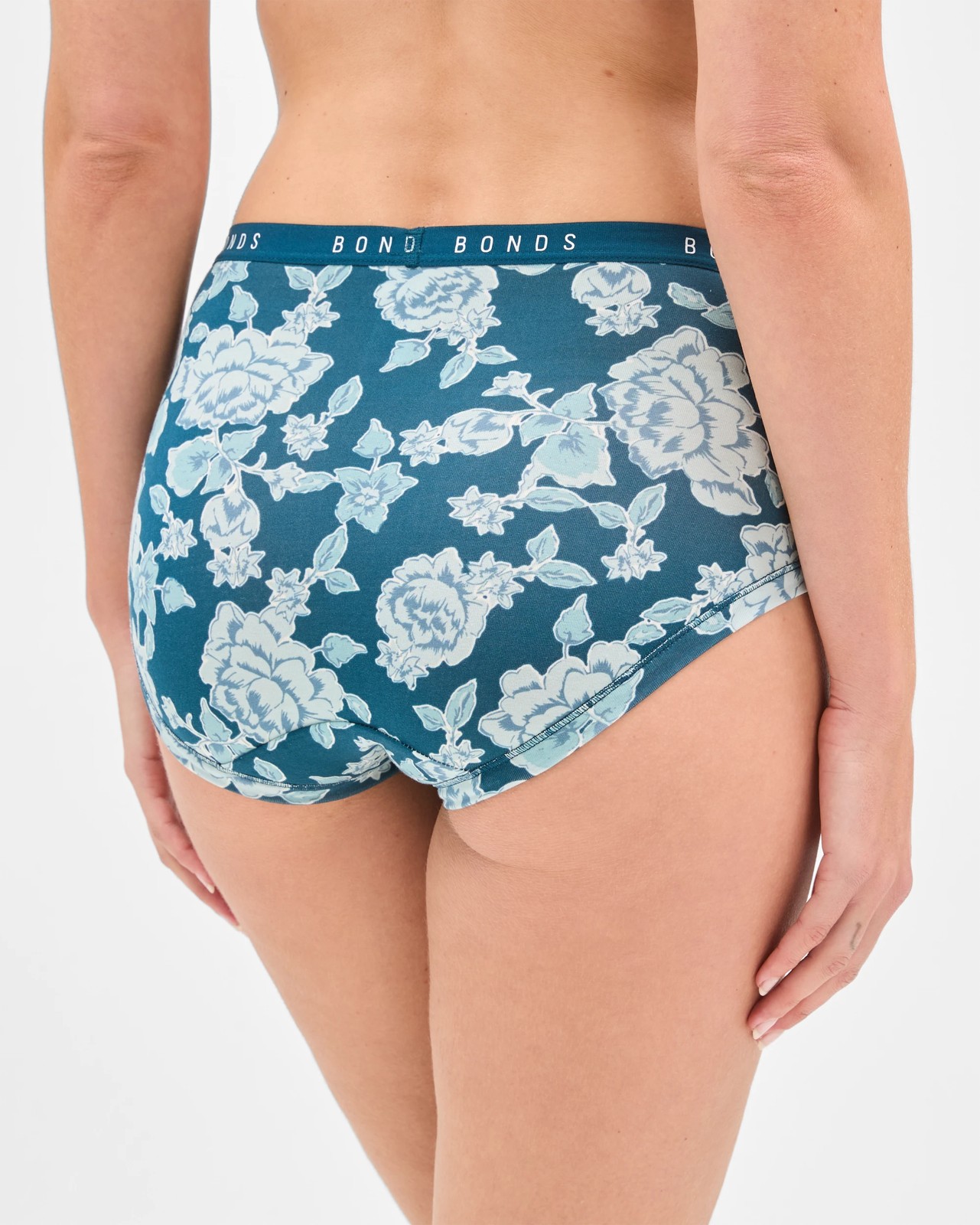 Bonds 3 Pack Cottontails Full Briefs  - Heirloom Floral Blue/Muted Sage/Shibori 4 of 4