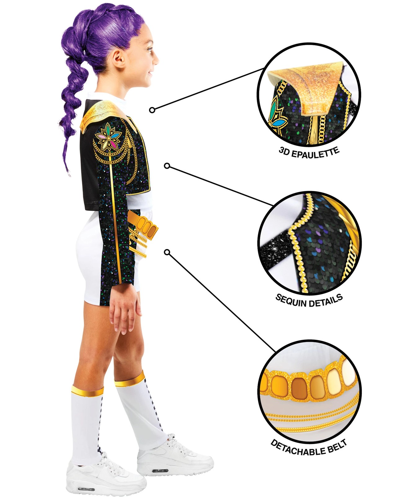 KPop Demon Hunters RUMI Gold Deluxe Kids Costume Size 9-10yrs 4 of 6