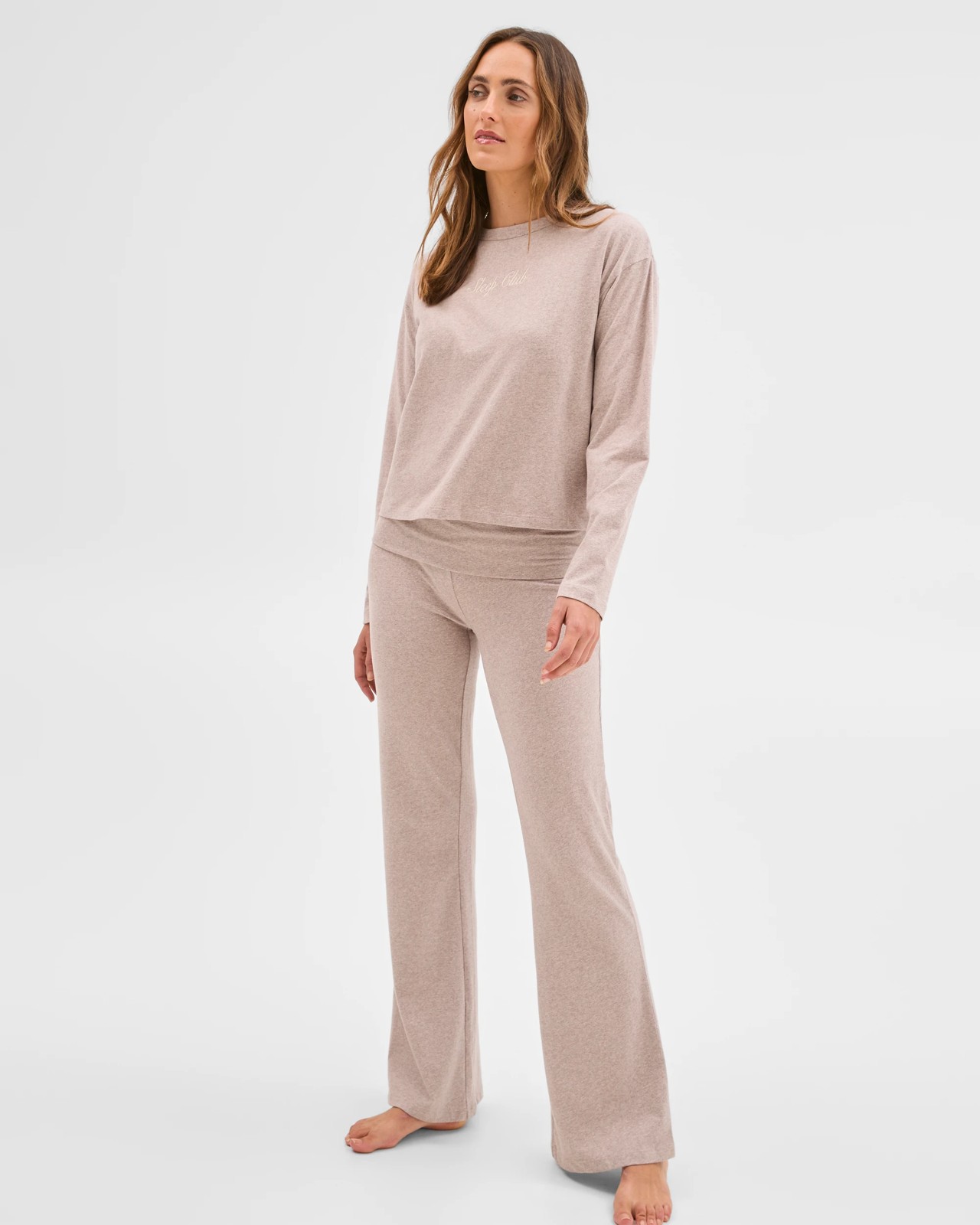 Lily Loves Australian Cotton Folded Waist Flare Leg Sleep Pants 3 of 5