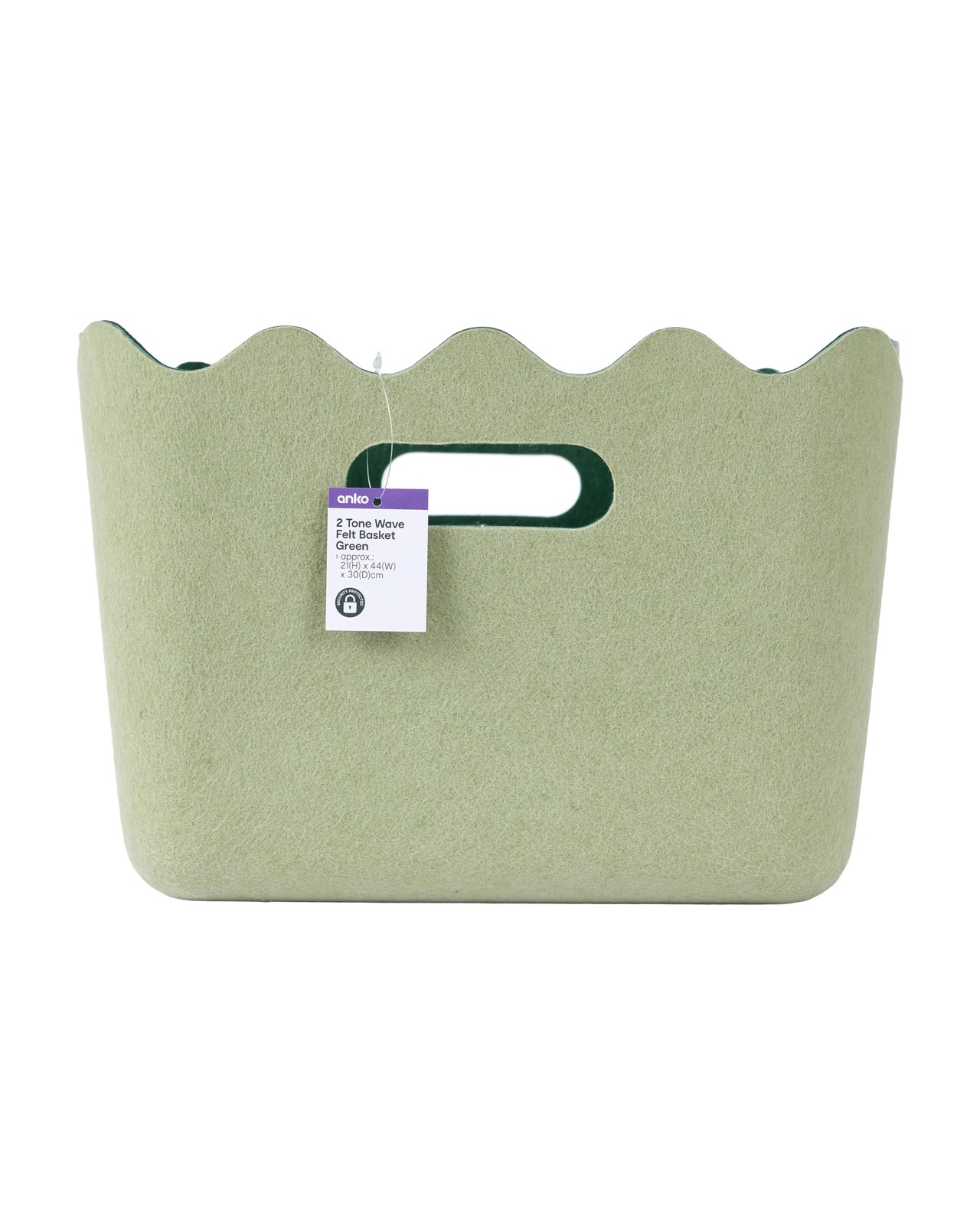 Anko 2 Tone Wave Felt Basket - Green 5 of 5