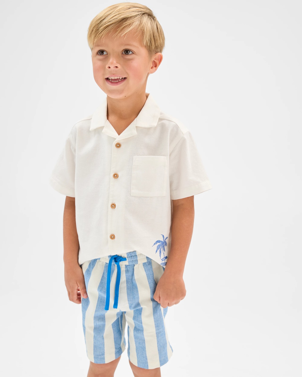 Shirt and Shorts 2 Piece Set - Blue + White 3 of 6