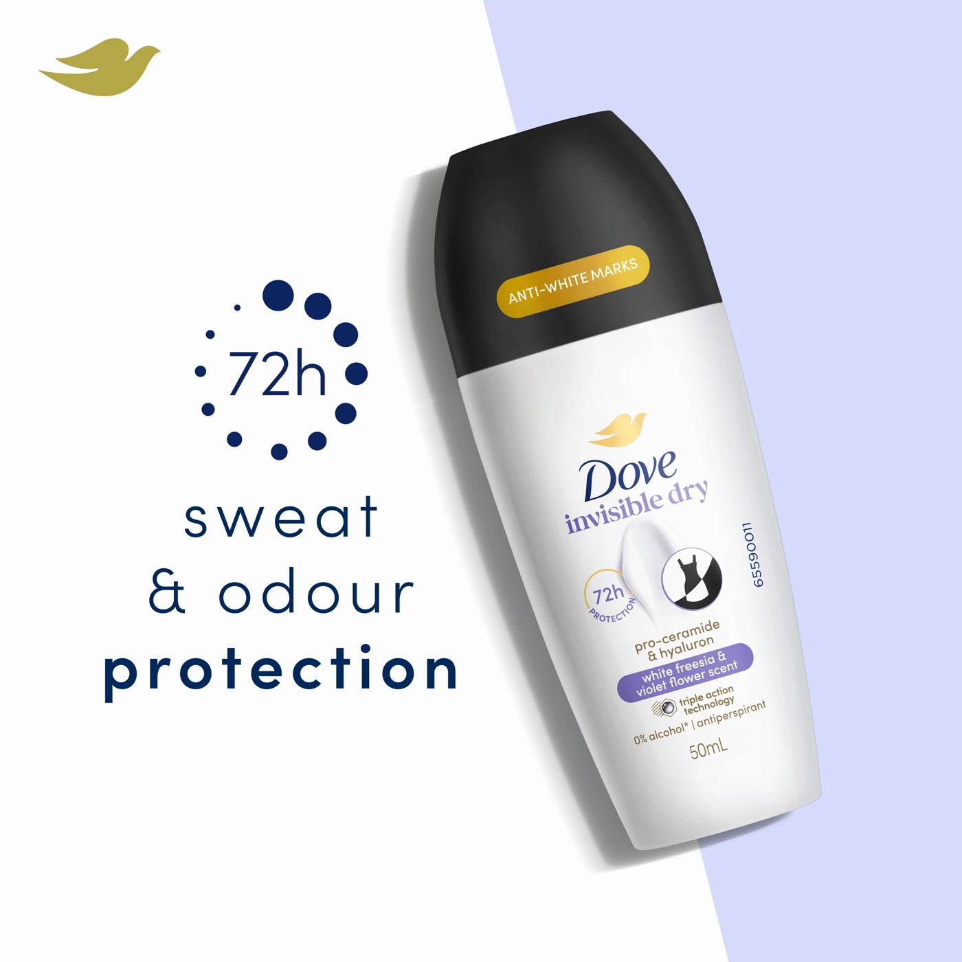 Dove Advanced Care Go Fresh Antiperspirant Deodorant Roll-On 50ml - Pro-Ceramide and Calendula, White Freesia Scent 3 of 6