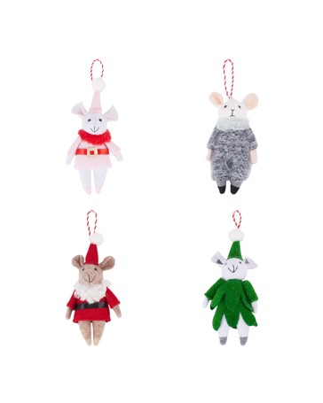 Anko Christmas Mouse Decoration - Assorted
