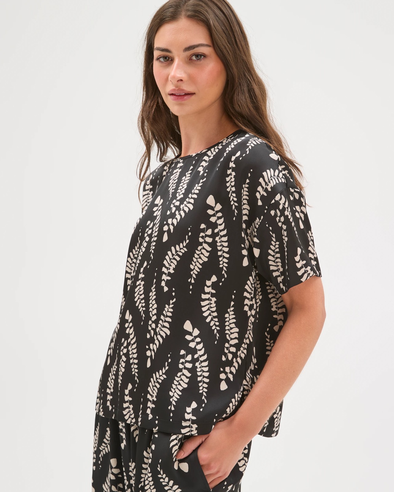 Petites Boxy Satin T-Shirt 5 of 5