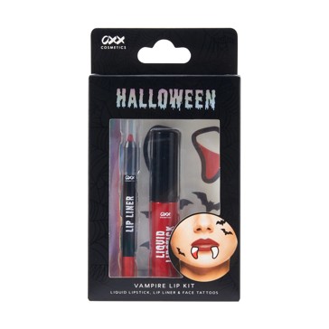 3 Piece Halloween Vampire Lip Kit, Red - OXX Cosmetics