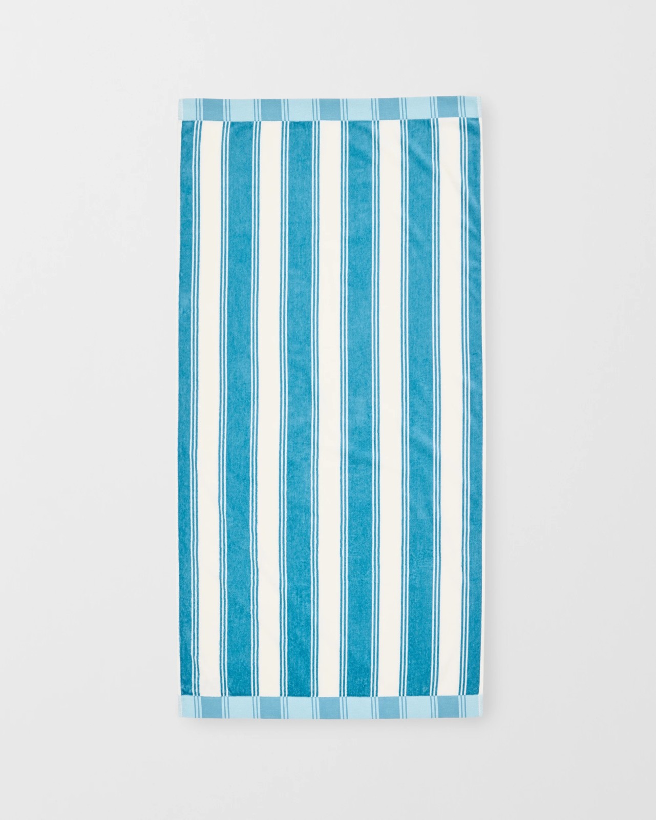 Byron Stripe Australian Cotton Kids Beach Towel - Aqua 1 of 2