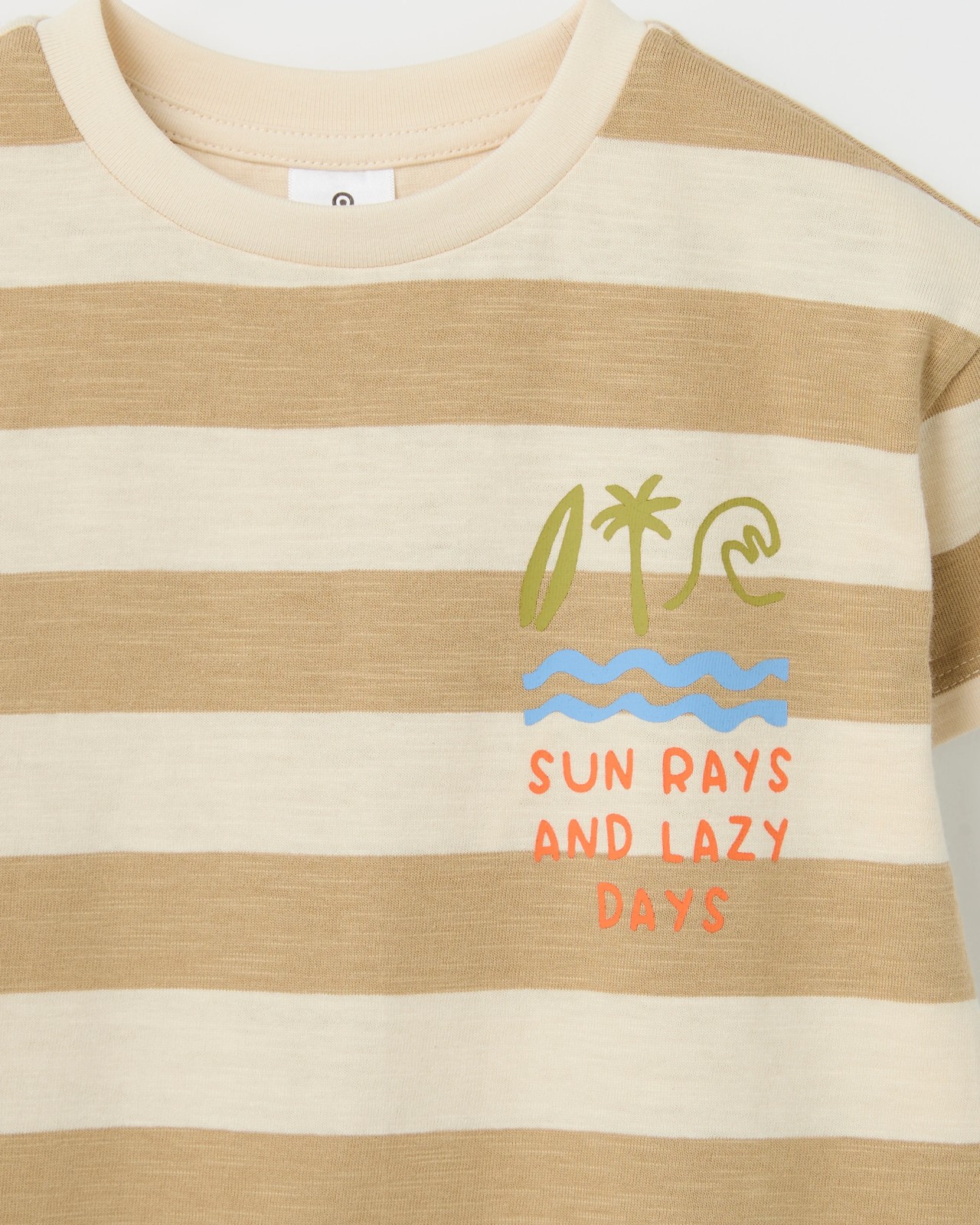 Baby Organic Cotton Slouchy Romper - Neutral Sun Rays Stripe 5 of 6
