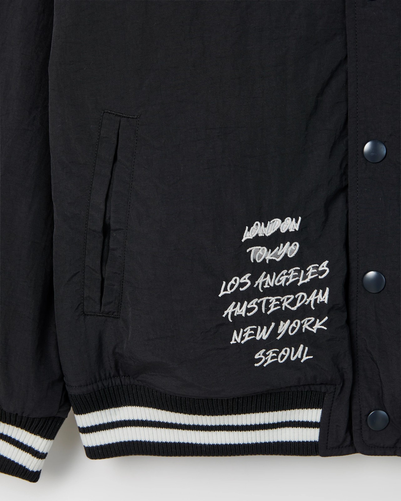 Long Sleeve Hooded Varsity Jacket 3 of 4