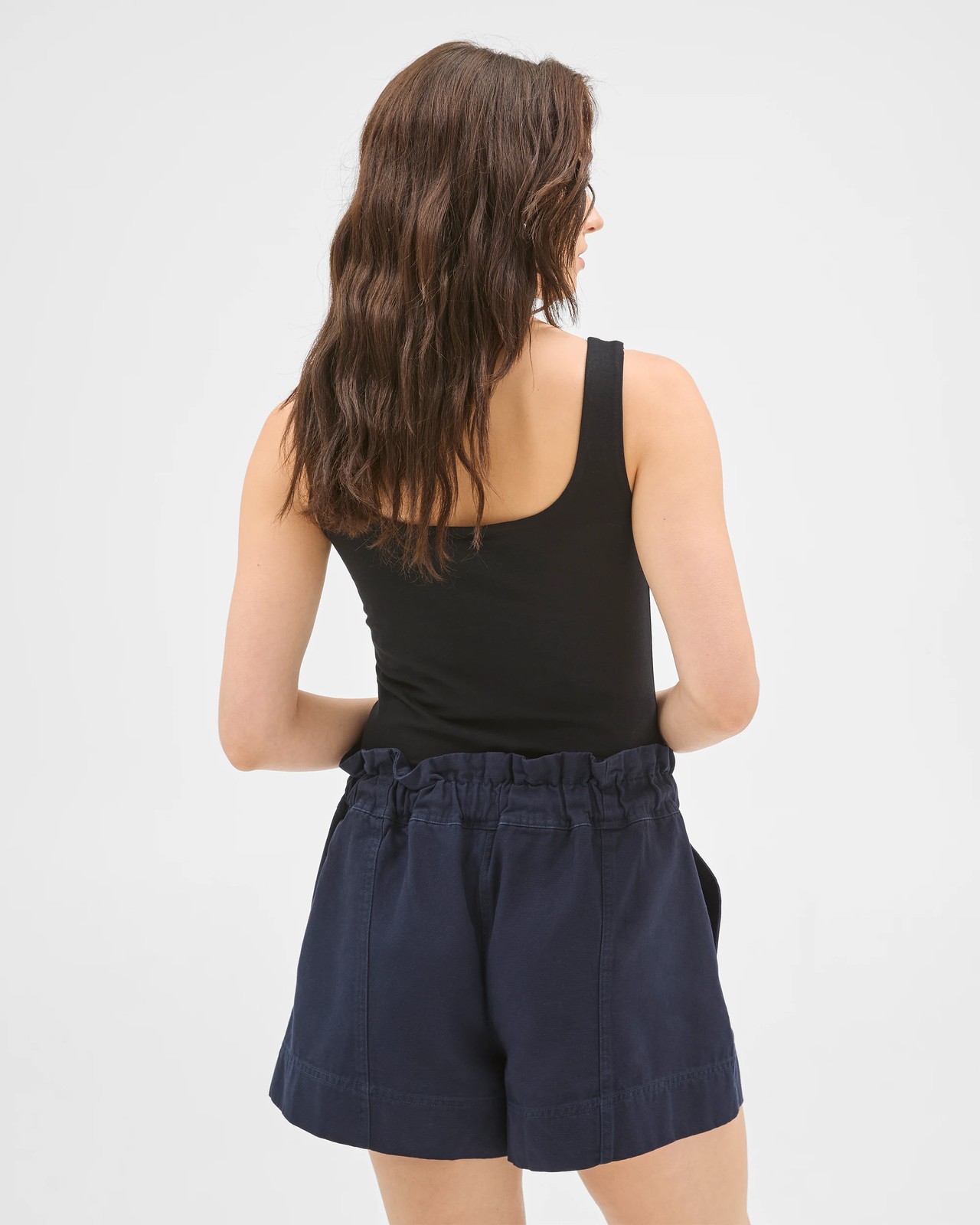 Lily Loves Australian Cotton Paperbag Shorts - Deep Navy 5 of 5