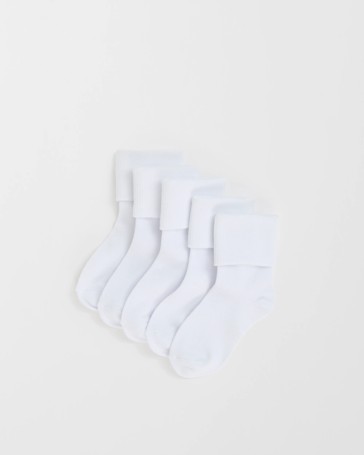 Maxx Bamboo 5 Pack Turn Cuff School Socks