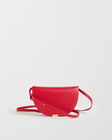 Genuine Leather Mini Saddle Crossbody Bag