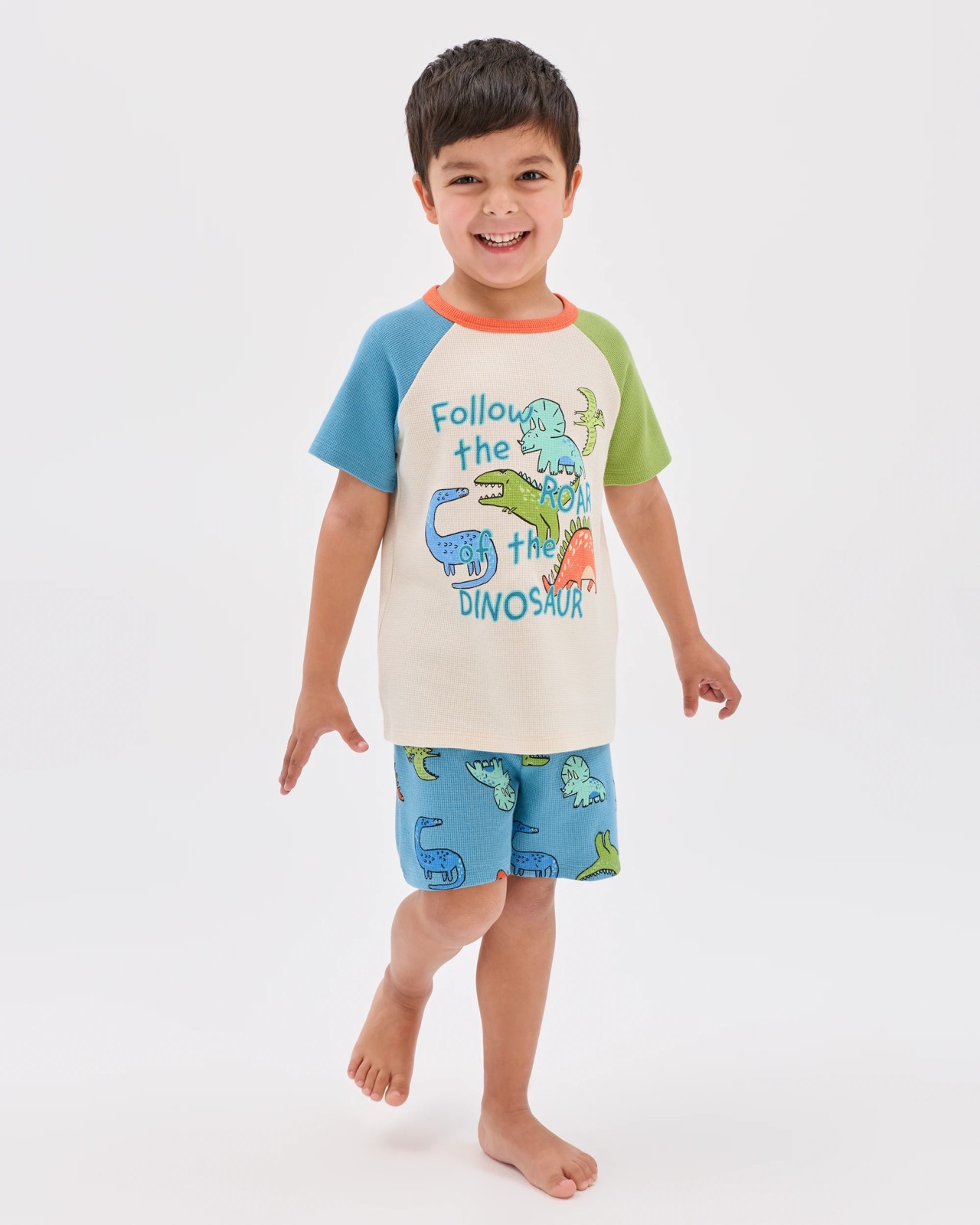 Australian Cotton Younger Boys Waffle Knit Pyjama Set 2 of 5