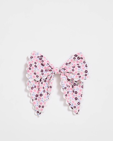 Kids Floral Ric Rac Bow Barette