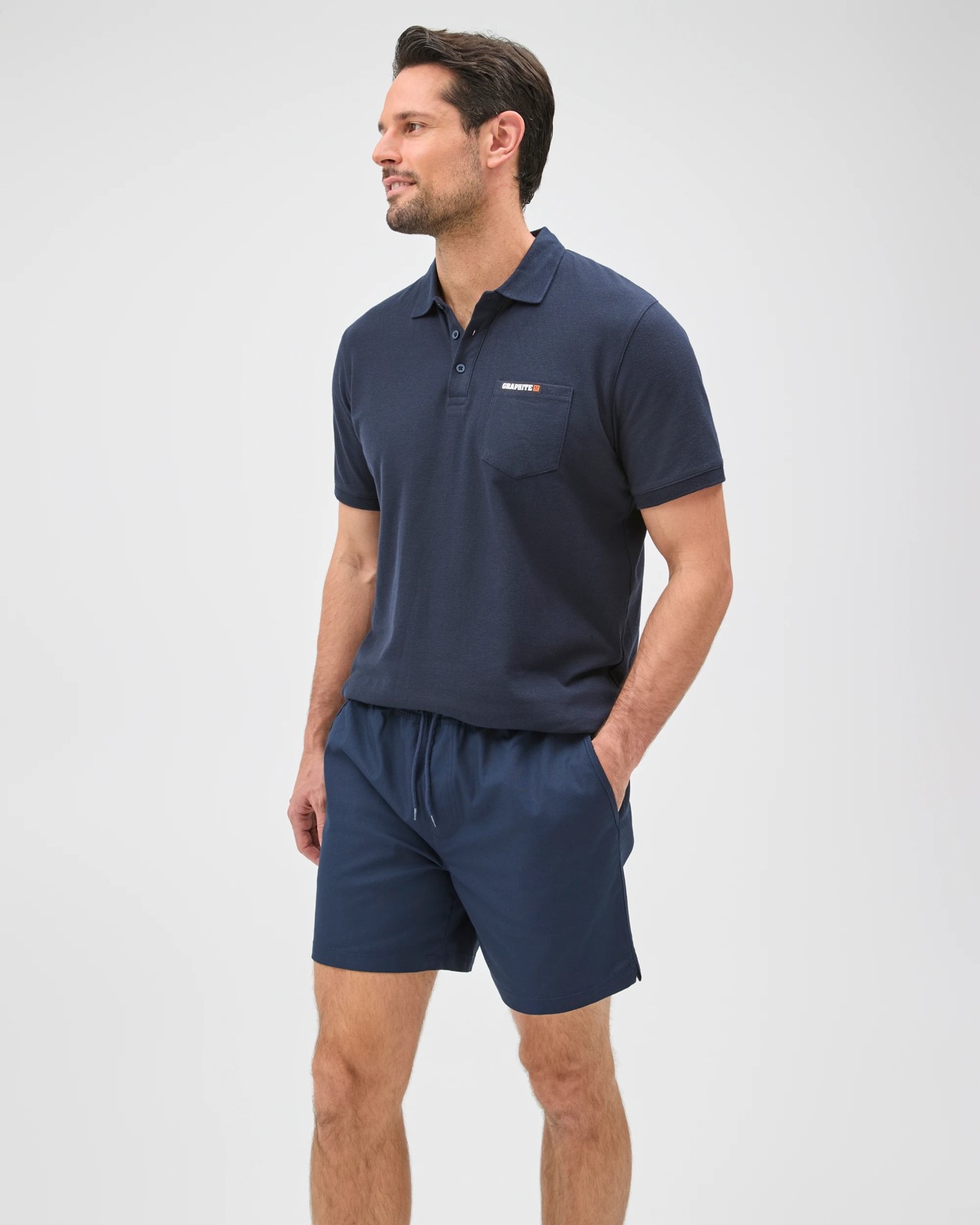 Graphite Performance Elastic Waist Work Shorts - Navy Blue 4 of 5