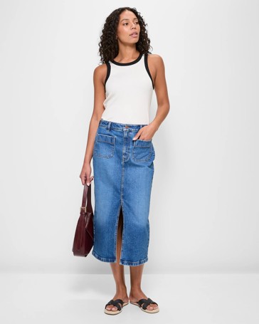 Denim Maxi Skirt - Mila