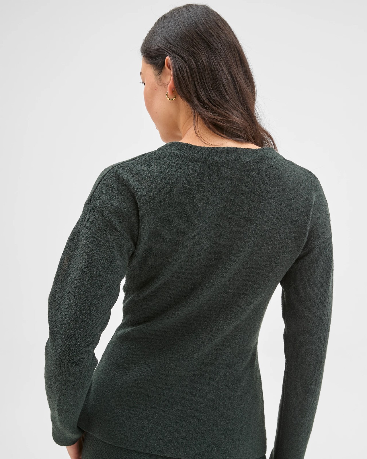 Preview Boucle Long Sleeve Cocoon  Cardigan - Mid Jade 6 of 6
