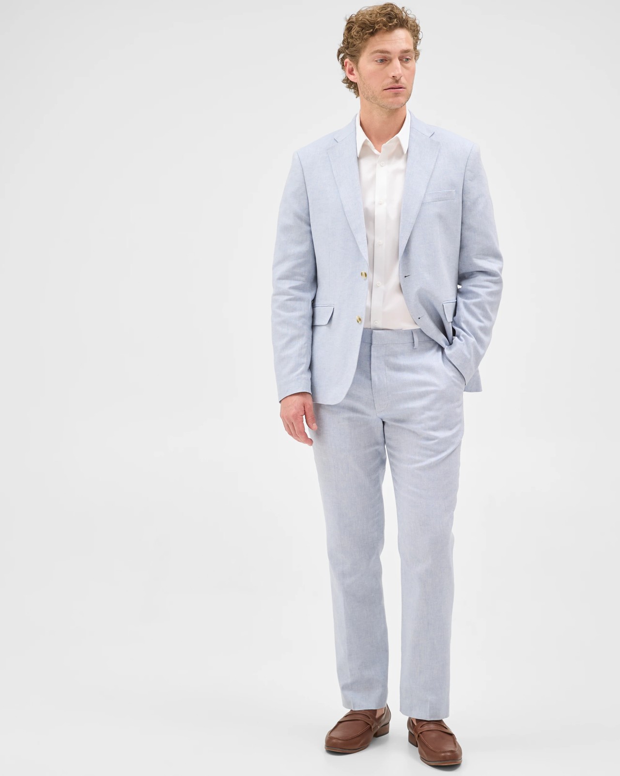 Preview Linen Blend Tailored Suit Trousers 2 of 6