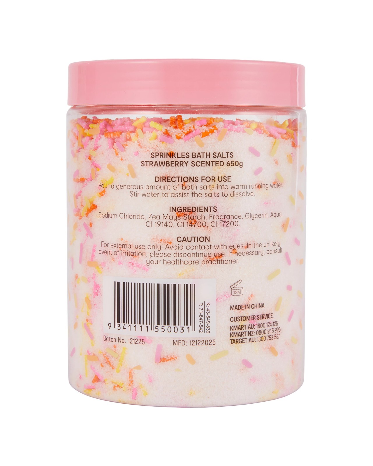 OXX Bodycare Sprinkle Bath Salts 650g- Strawberry Scented 4 of 4