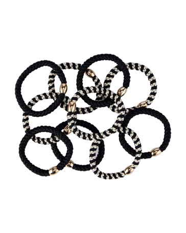 OXX Haircare 10 Piece Hair Elastics - Black and White
