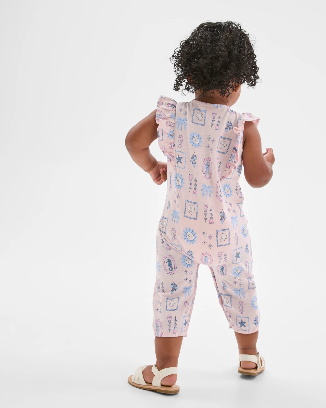 Baby Girls Organic Cotton Jersey Print Jumpsuit - Pink 3 of 5