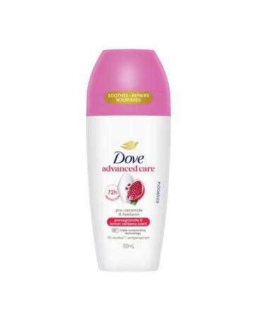 Dove Advanced Care Go Fresh Antiperspirant Deodorant Roll-On 50ml - Pro-Ceramide and Calendula, Pomegranate Scent