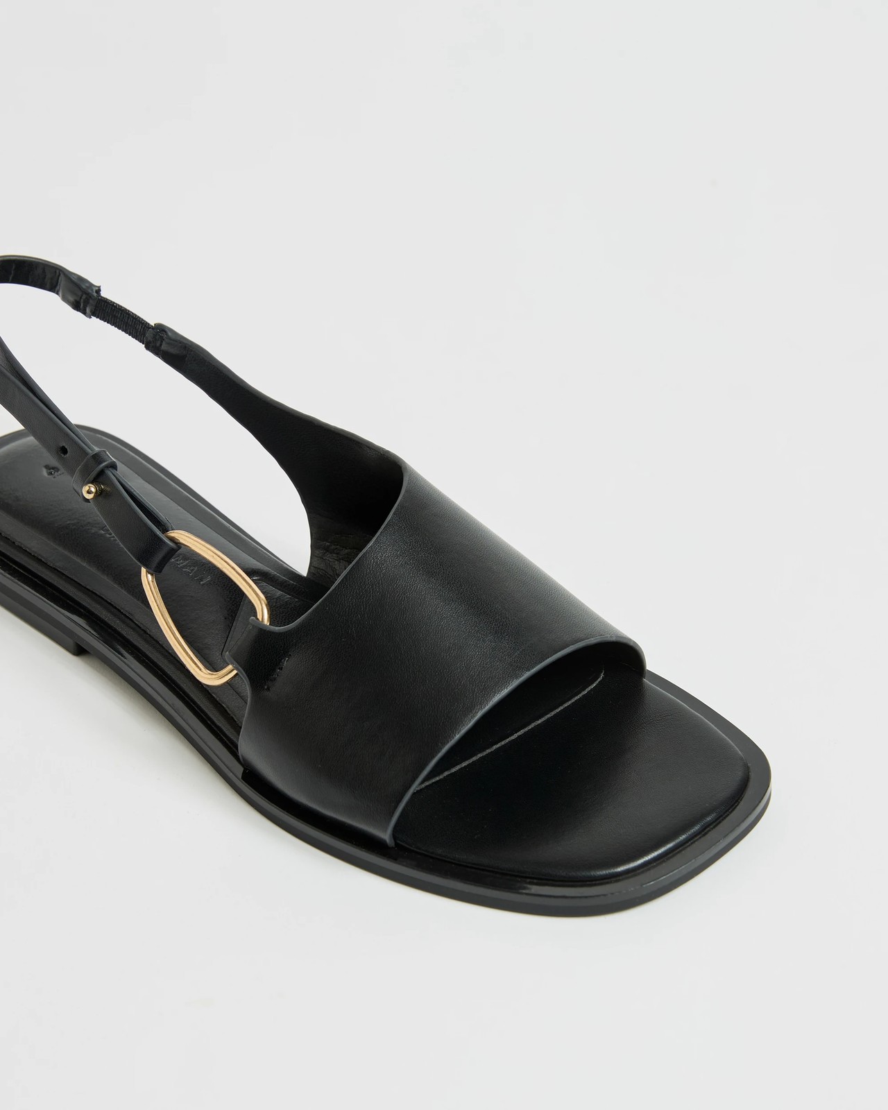 Willow Metal Trim Flat Sandals - Black / Gold 3 of 3