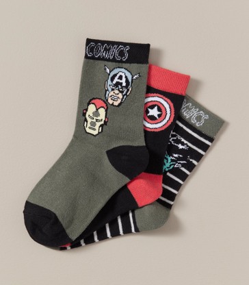 3 Pack Marvel Comics Socks