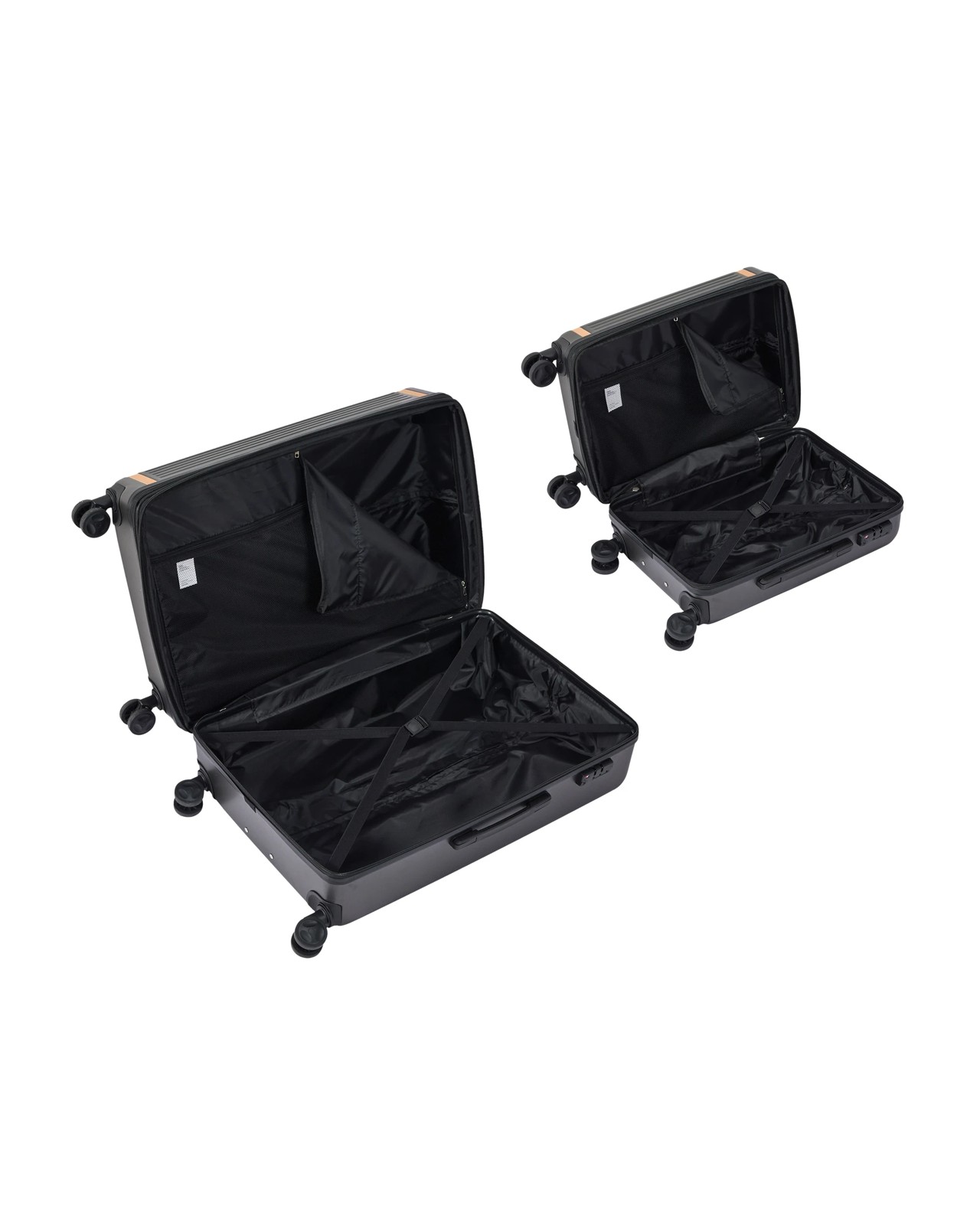 Anko 2 Piece Charcoal Beige Hard Case Set 3 of 6