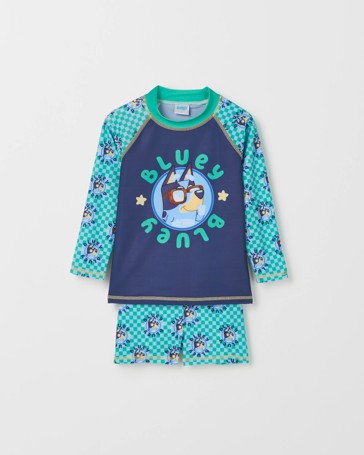 Bluey Long Sleeve Rash Vest and Trunks Swim Set