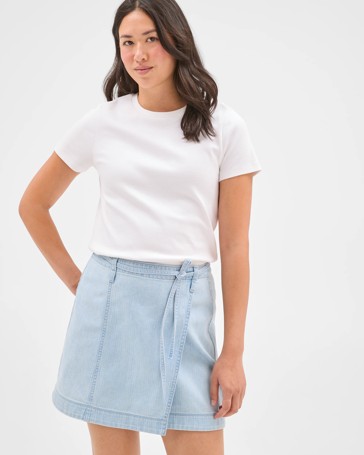 Wrap Front Mini Skirt