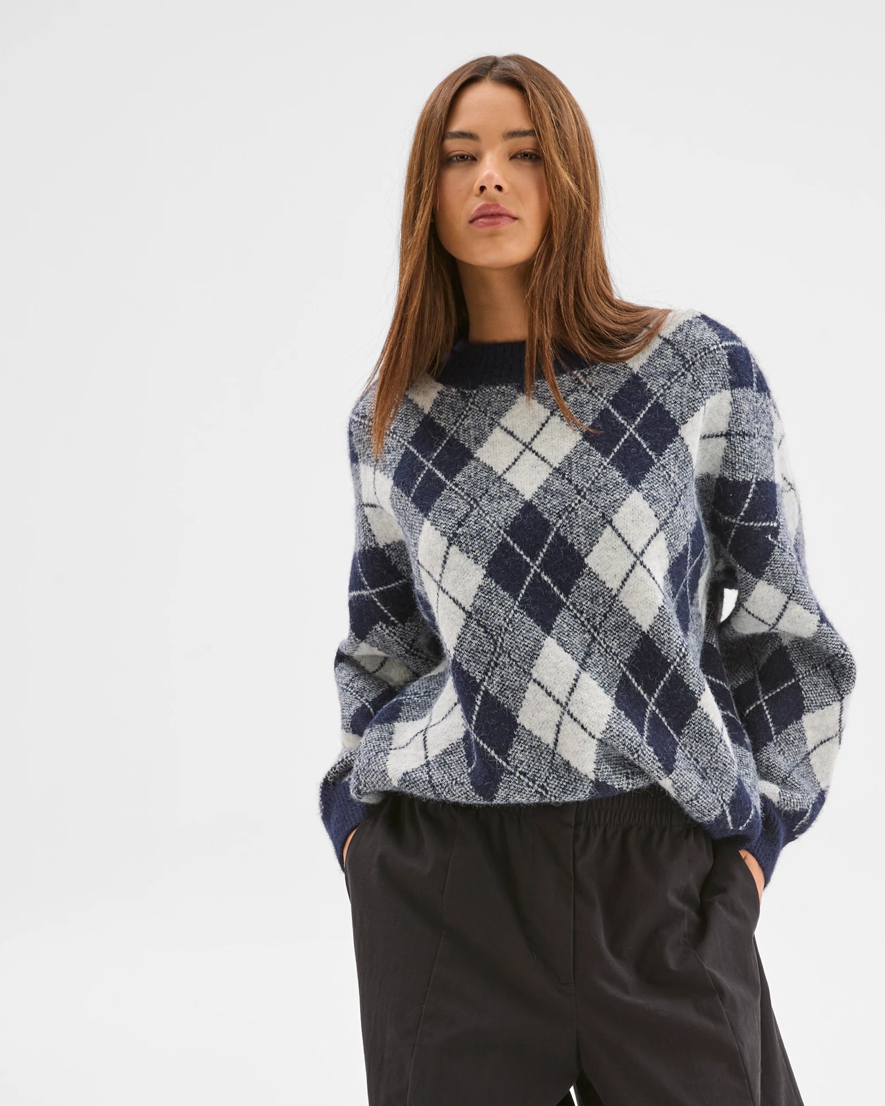 Lily Loves Argyle Crew Neck Jumper 3 of 5