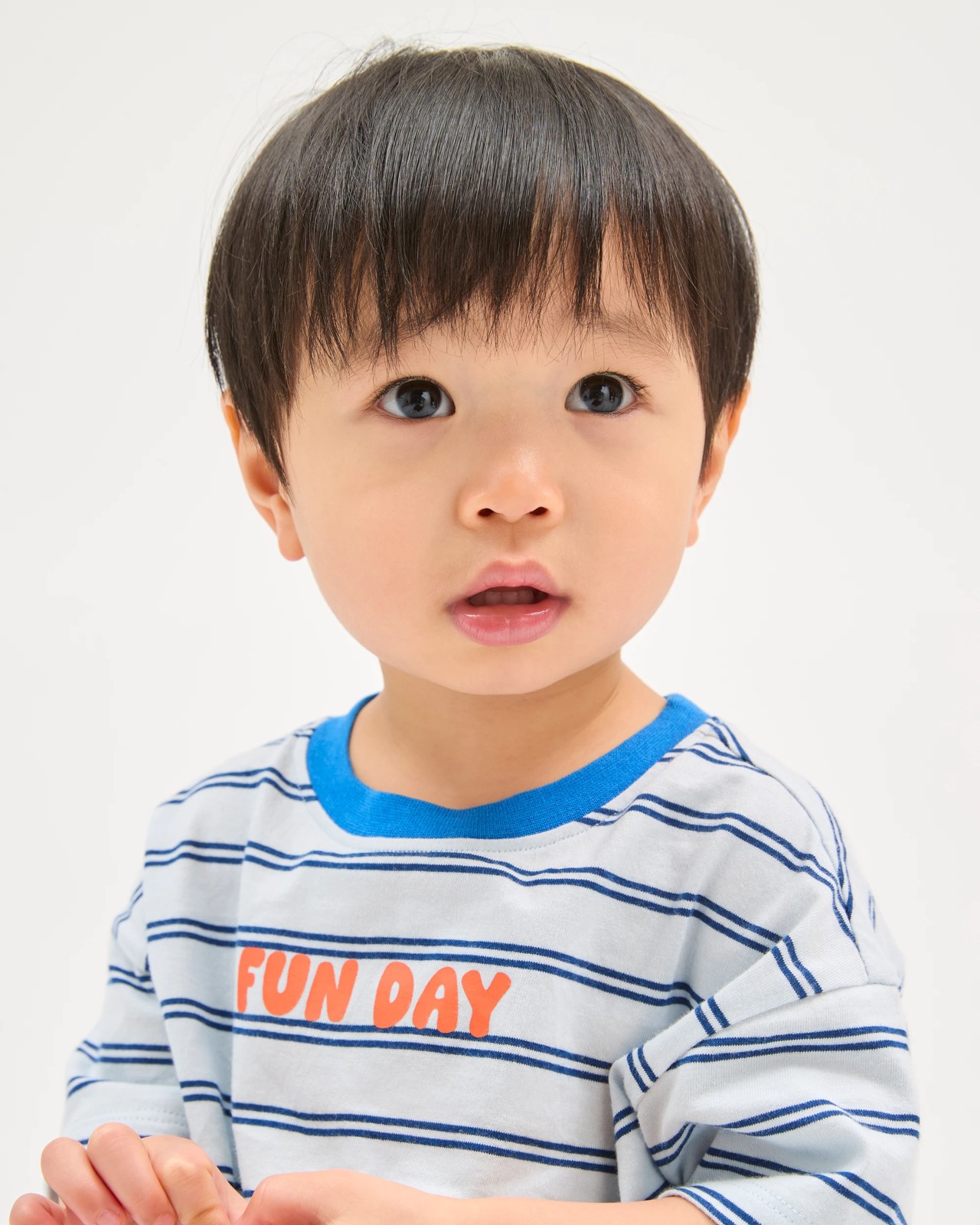 Baby Organic Cotton Placement Print Oversized T-Shirt - Fun Day Stripe Blue 3 of 5