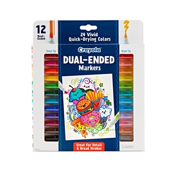 Crayola 12 Pack Dual Ended Markers - Blue Pack
