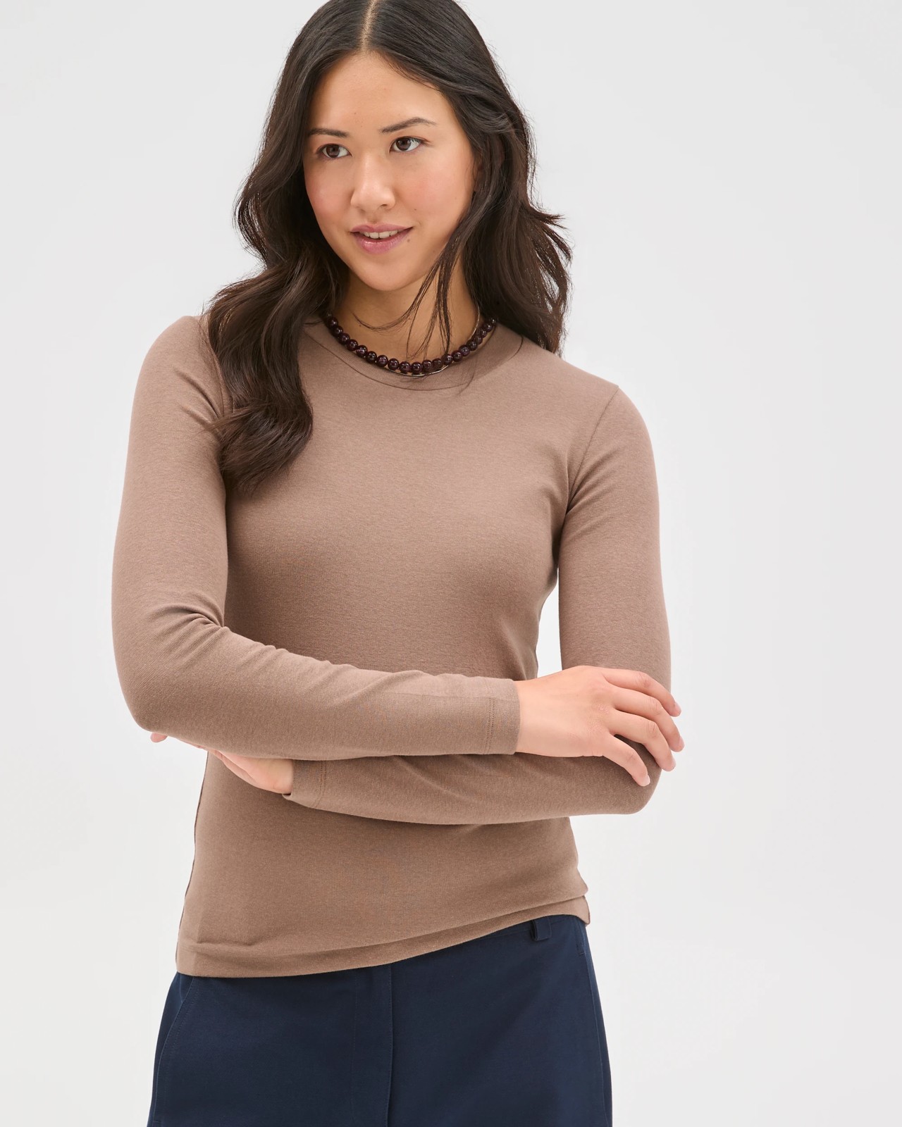 Soft Touch Long Sleeve T-Shirt - Fawn Marle 2 of 5