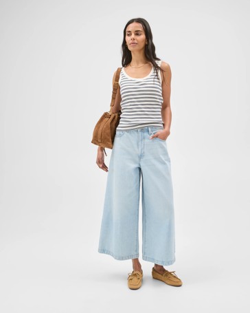 Australian Cotton Blend Scoop Neck Shelf Bra Tank Top