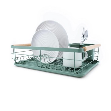 Anko Green Wooden Handle Dish Rack