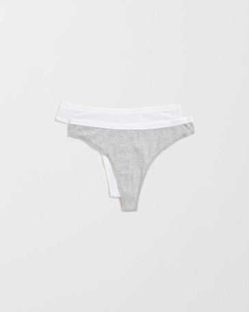 Australian Cotton Pointelle G-String Briefs 2 Pack - Lily Love