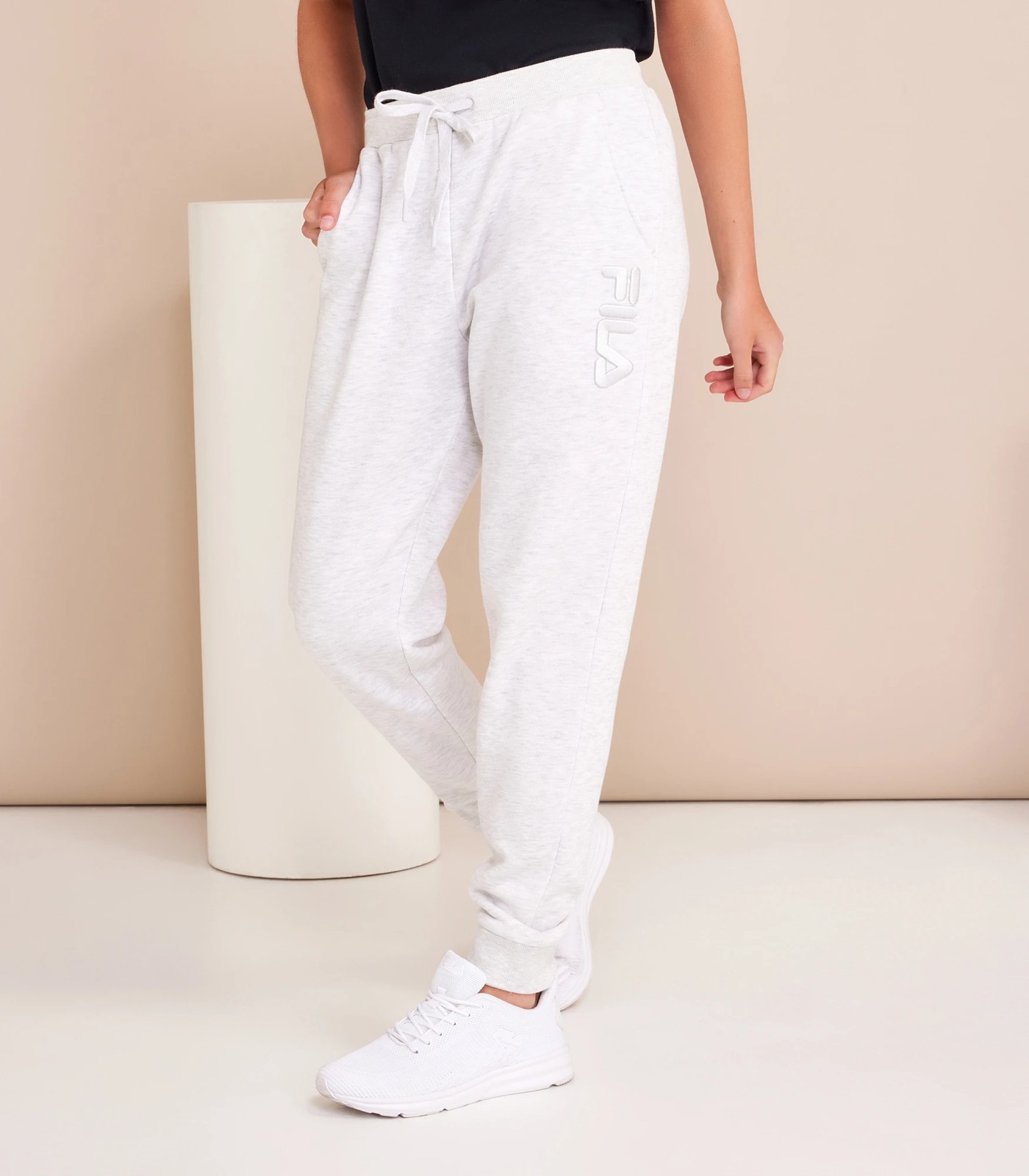 Buy FILA Off White Jogger Fit Trackpants for Women Online @ Tata CLiQ