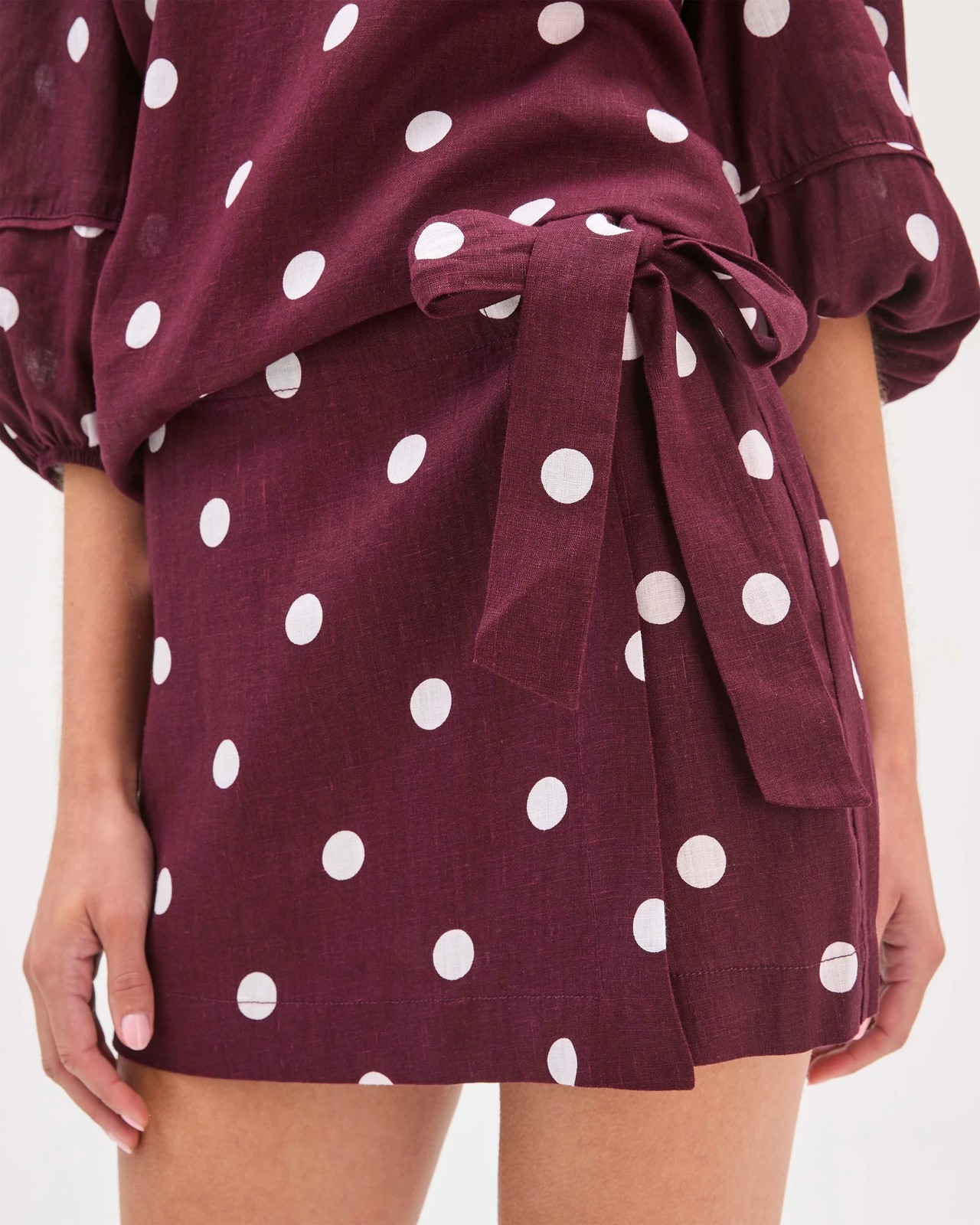 Petites European Linen Wrap Mini Skort 2 of 5