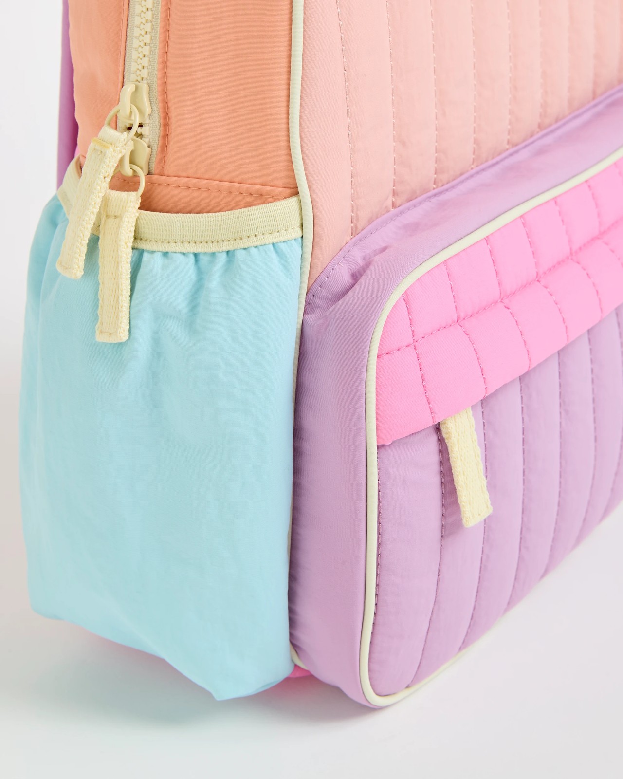 Colour Block Quilted Backpack - Pink Pastels 2 of 2