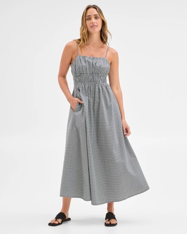 Channel Tie Sleeveless Maxi Dress