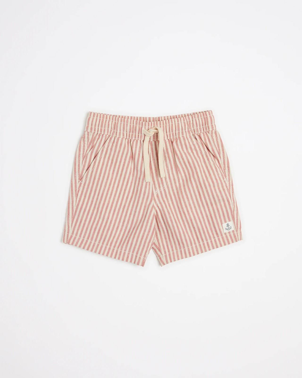 Lucky Brand Elastic Waist Linen Blend Striped 7 Inseam Shorts