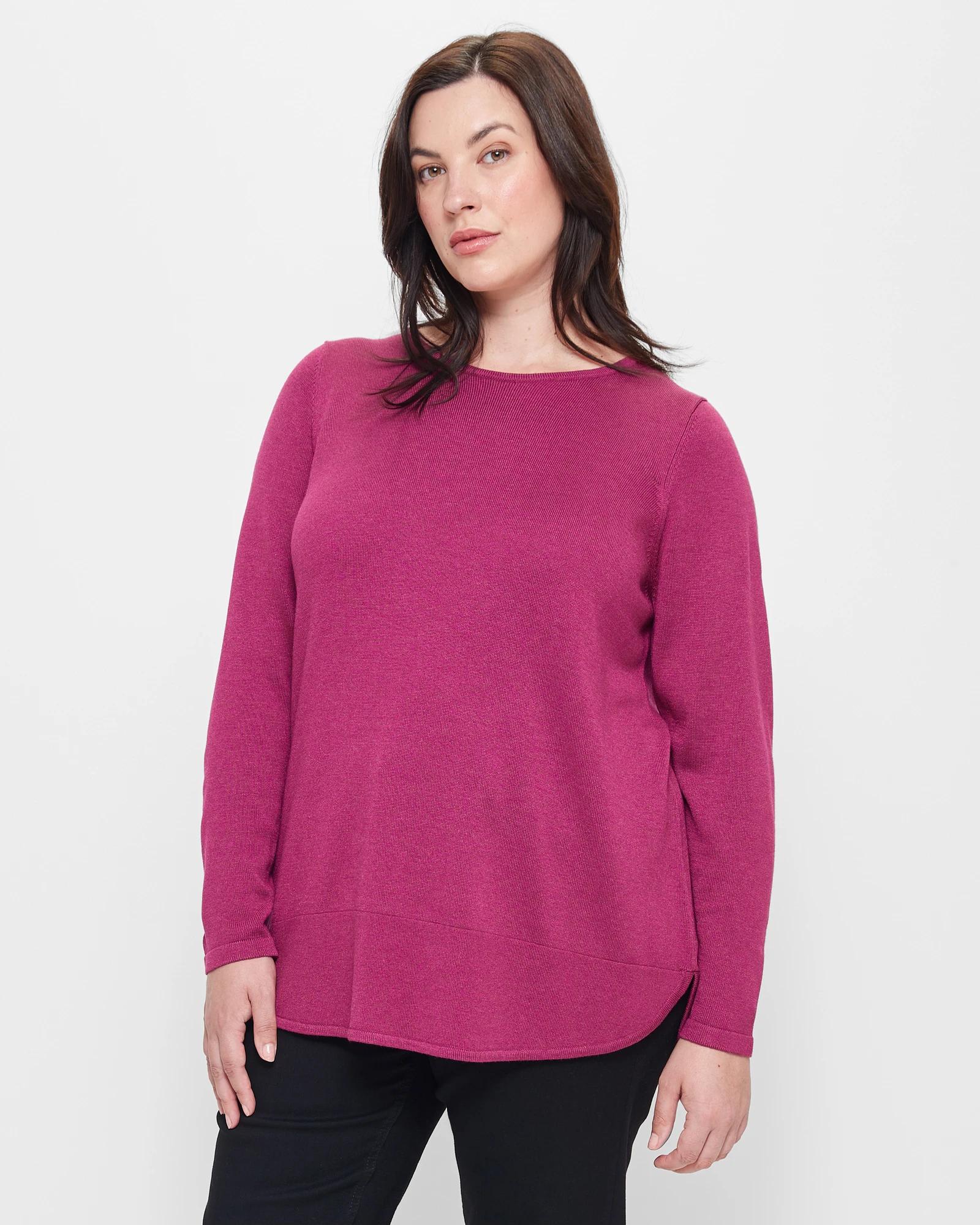 Plus Size Curve Hem Knit Jumper Target Australia